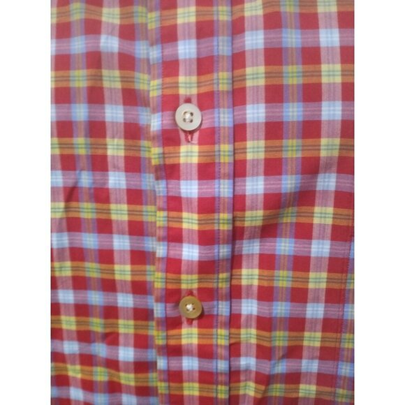 Gitman Bros Shirt Mens 2XL Red Multicolor Button Up Short Sleeve Plaid Cotton - Picture 3 of 12